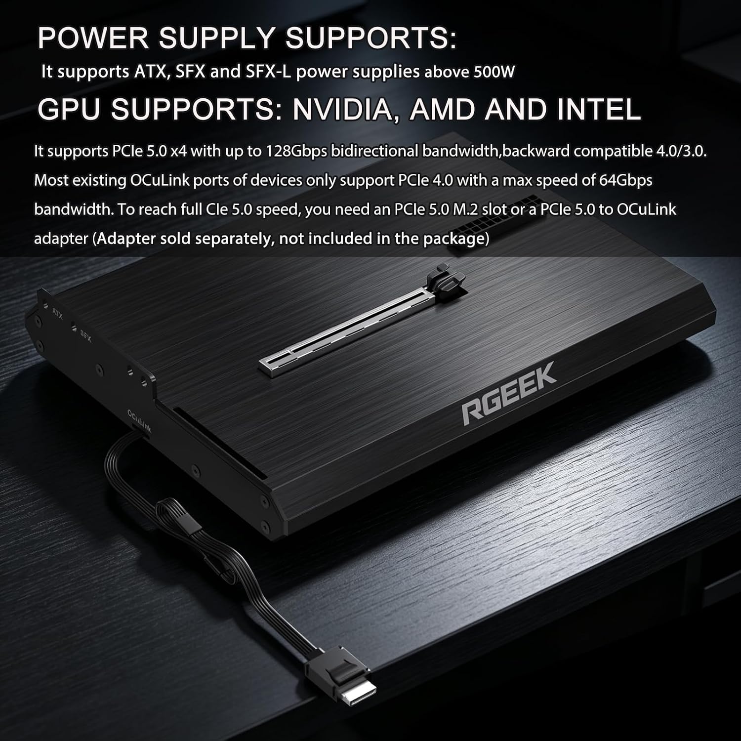 Base OCuLink eGPU PCIe 5.0 x4  - Oculink Egpu Mini Pc reseña y precio